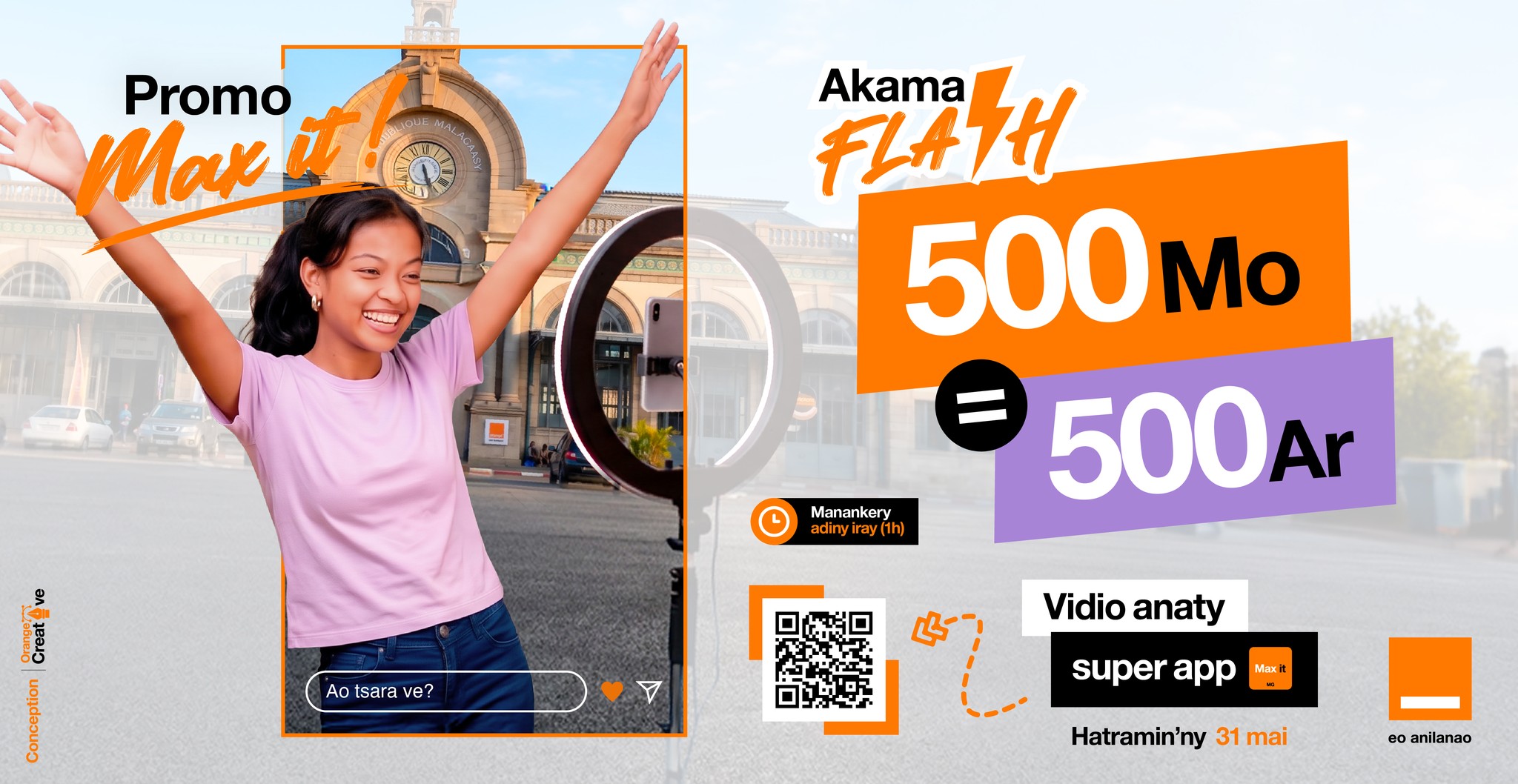 Orange Facebook ad: Akama Flash