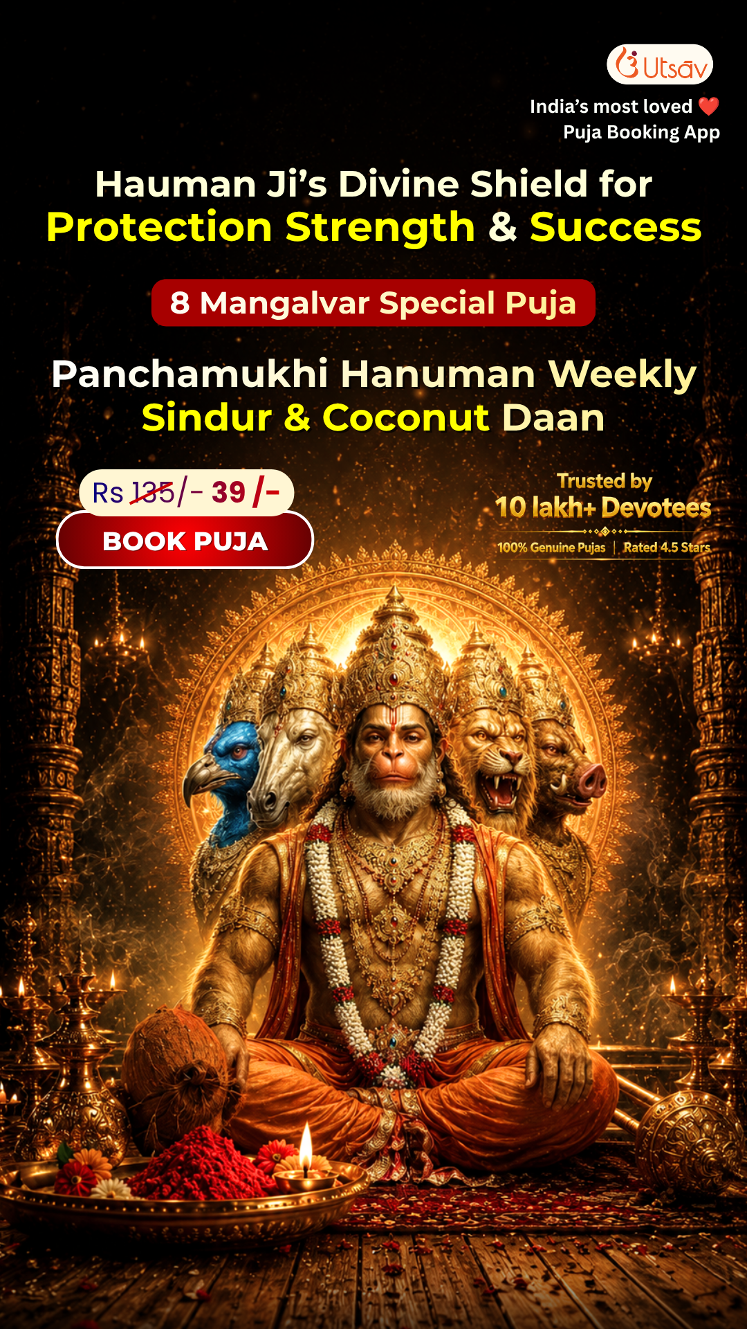 Utsav App : India’s most Loved  Puja Booking App Facebook ad