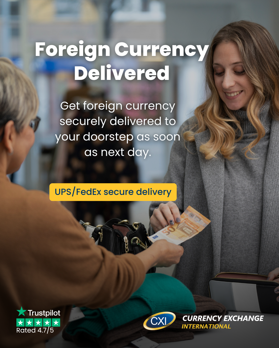 Currency Exchange International Facebook ad from Dec 31, 2025