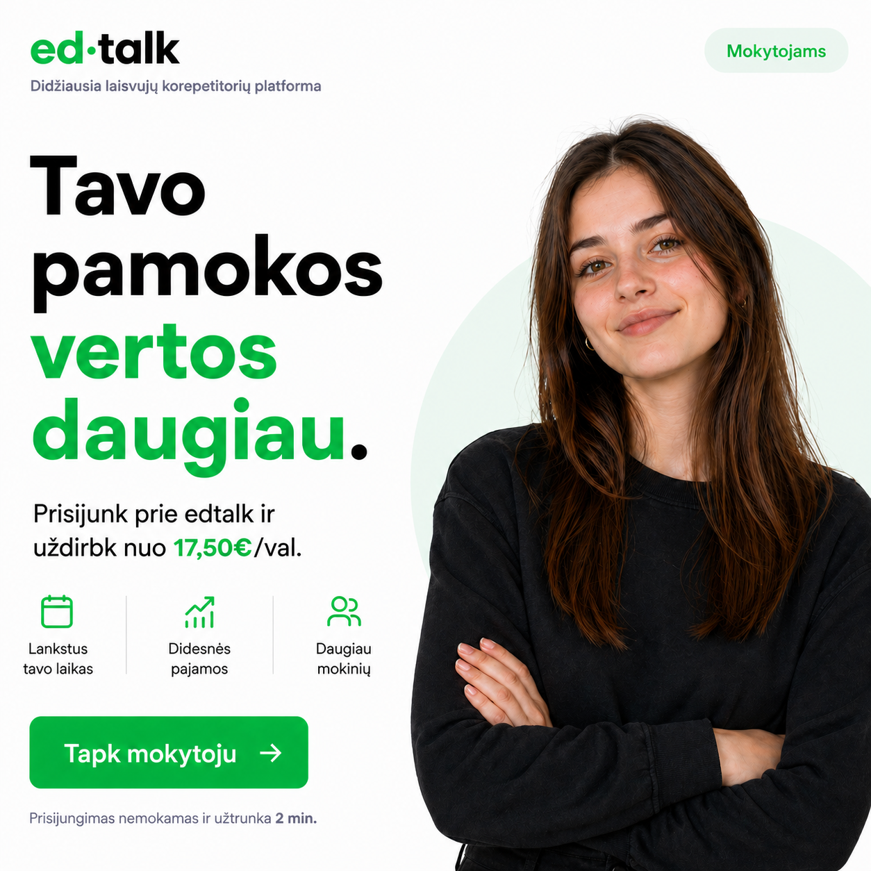 Edtalk korepetitoriai Facebook ad