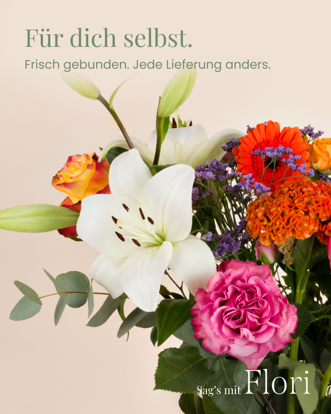 Flori.at Facebook ad: 15% Rabatt auf deine erste Lieferung