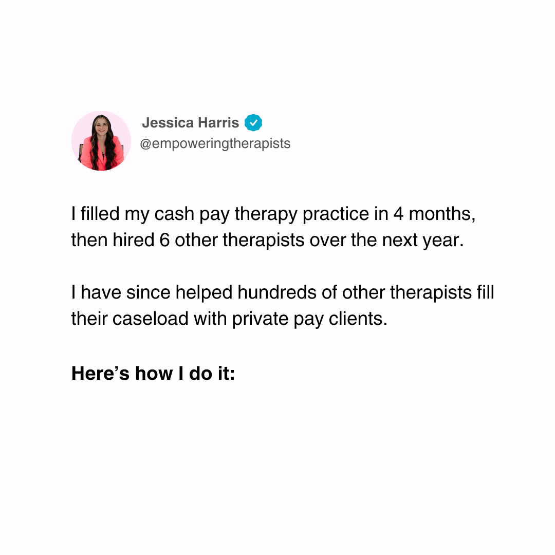 Empowering Therapists: Get Full with Private Pay Clients Facebook ad