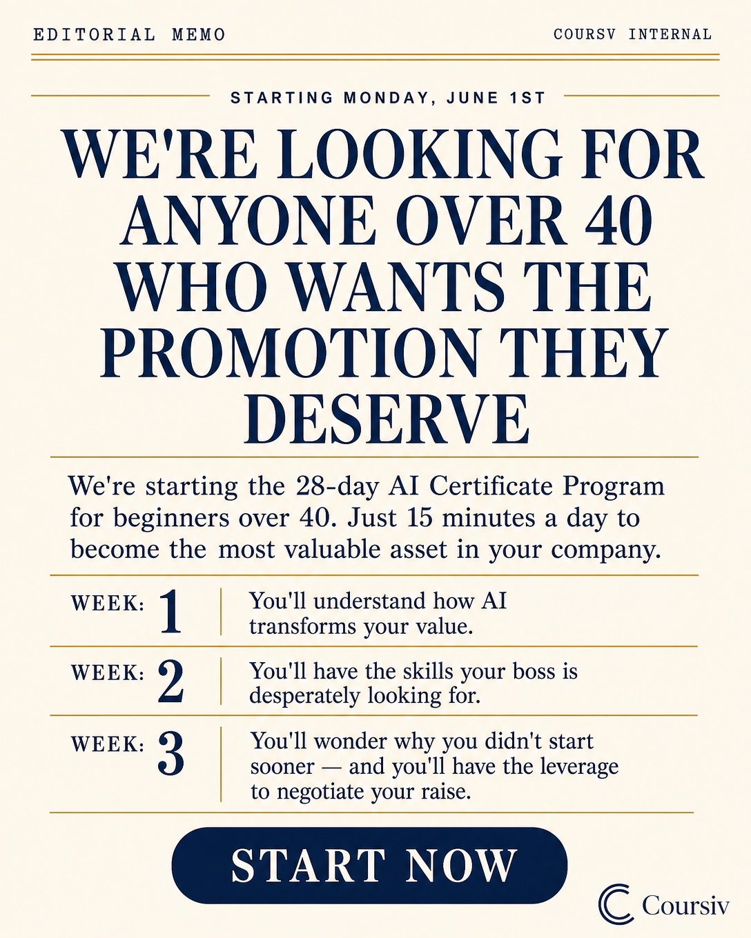 Daniel Park Facebook ad: Start Now