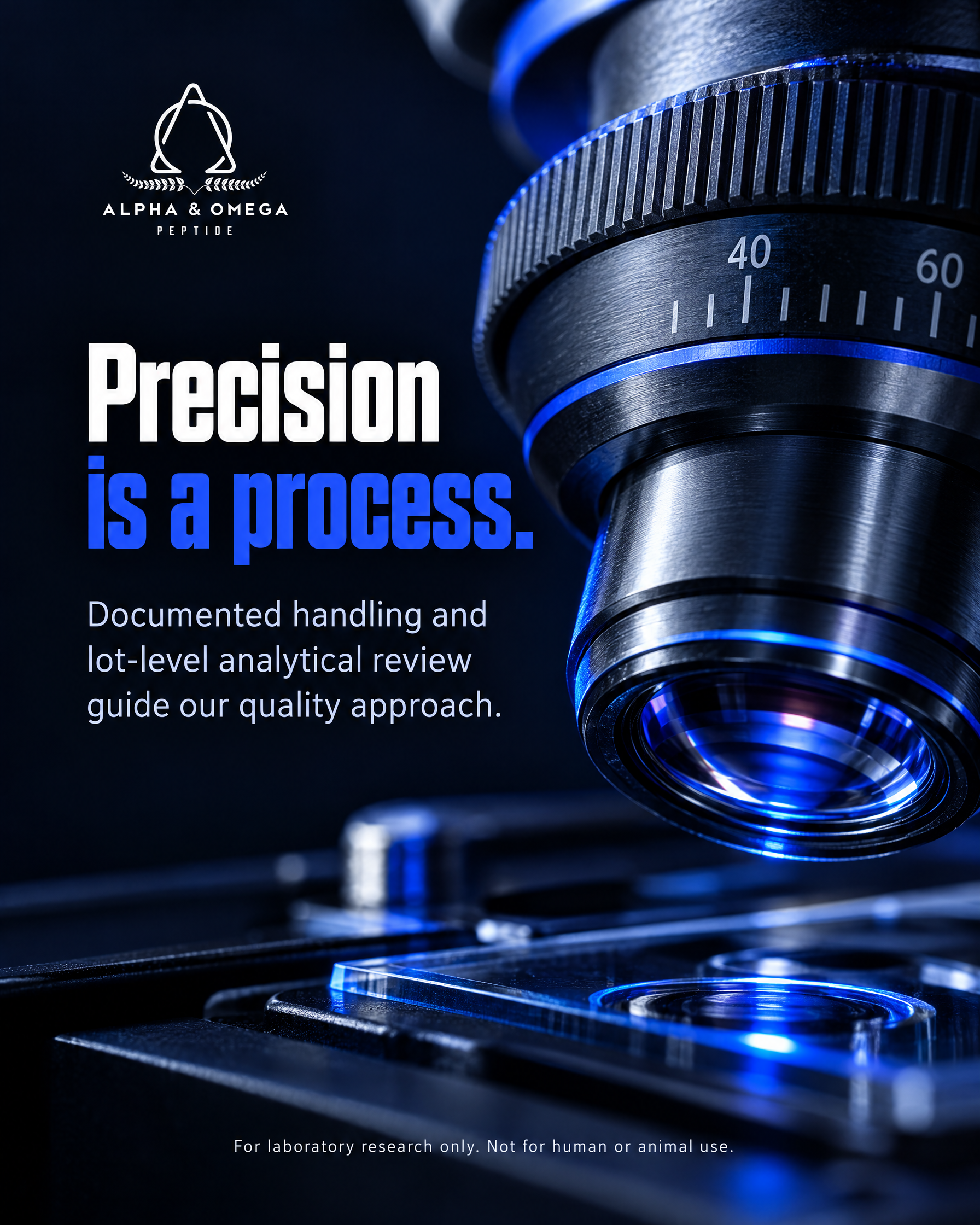 Alpha Omega Peptide Facebook ad: Precision Is a Process