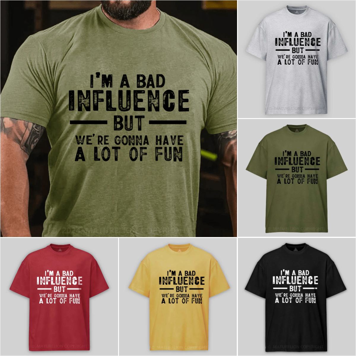 Maturelion Funny Clothing Facebook ad: Military-Grade Sarcasm