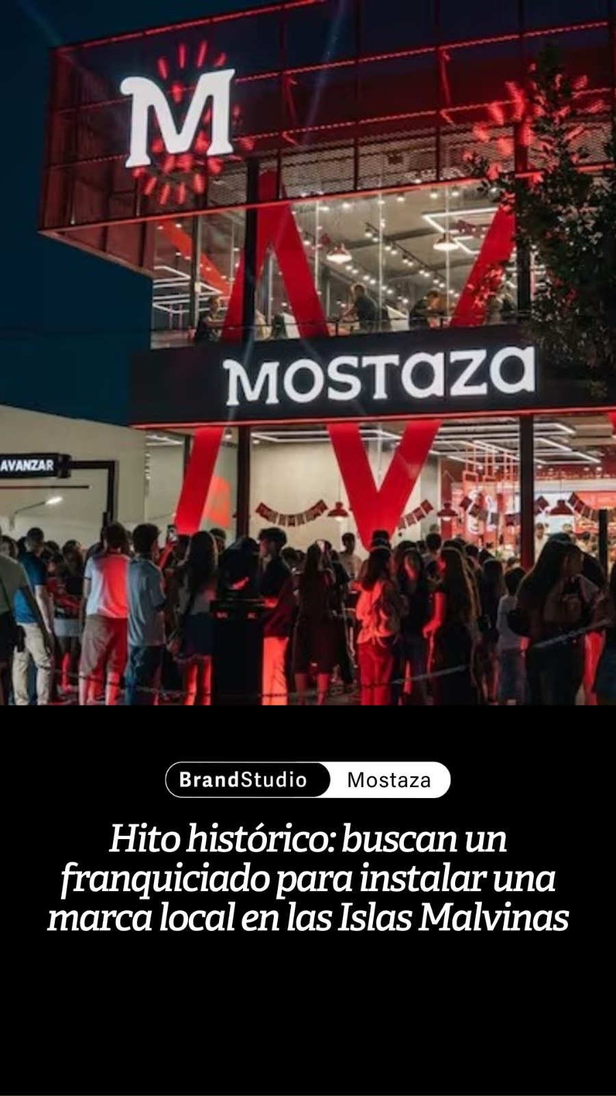 Clarín Facebook ad: Mostaza busca franquiciado en las Islas Malvinas