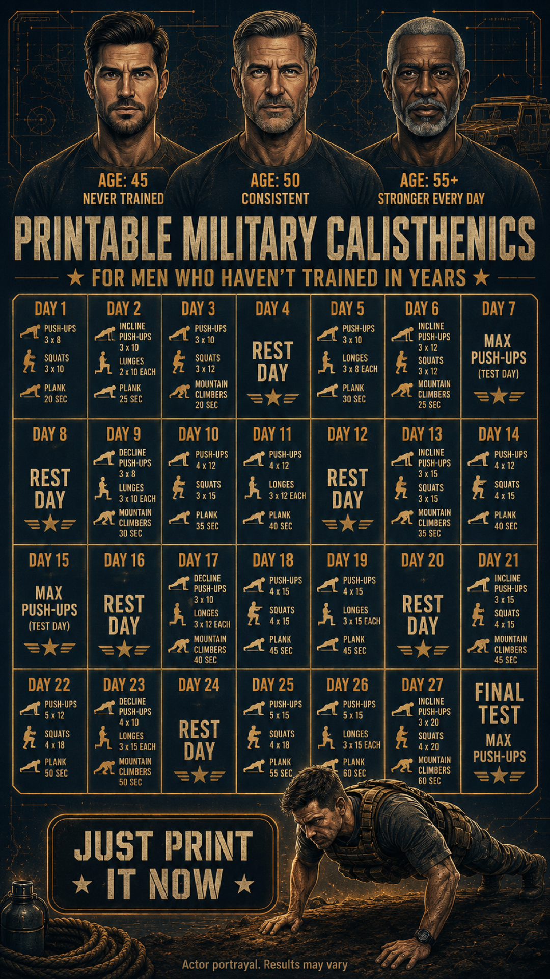 21-Day Iron Challenge for Men Facebook ad: Take Test