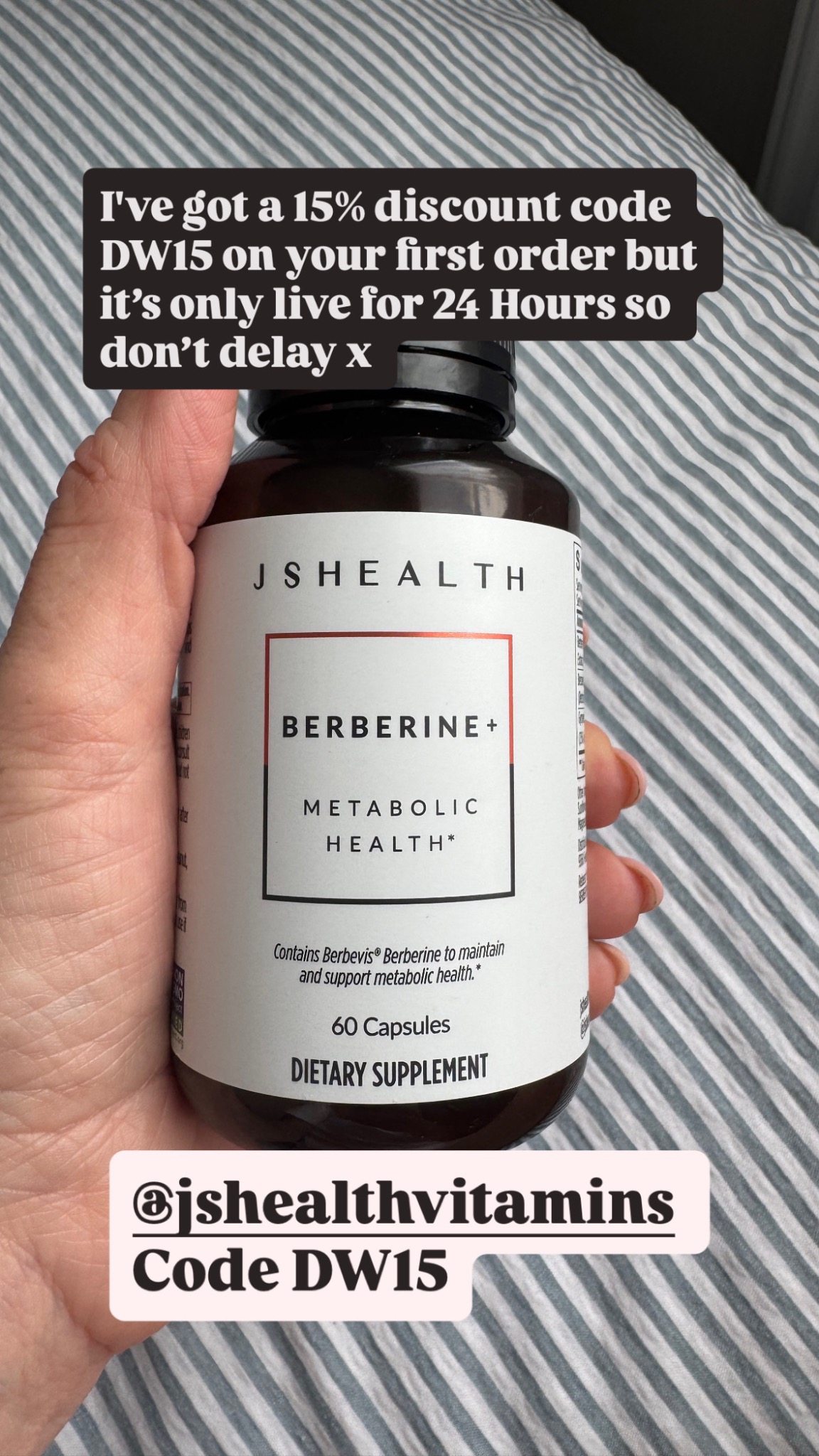 JSHealth Vitamins Facebook ad: Taking 'Berberine+' daily!