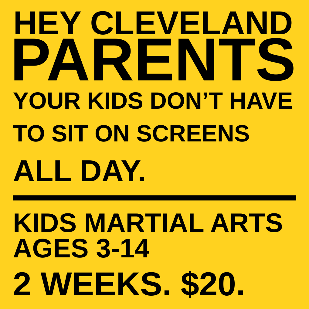 Cleveland Family Martial Arts Facebook ad: TWO WEEKS OF CLASSES FOR $20