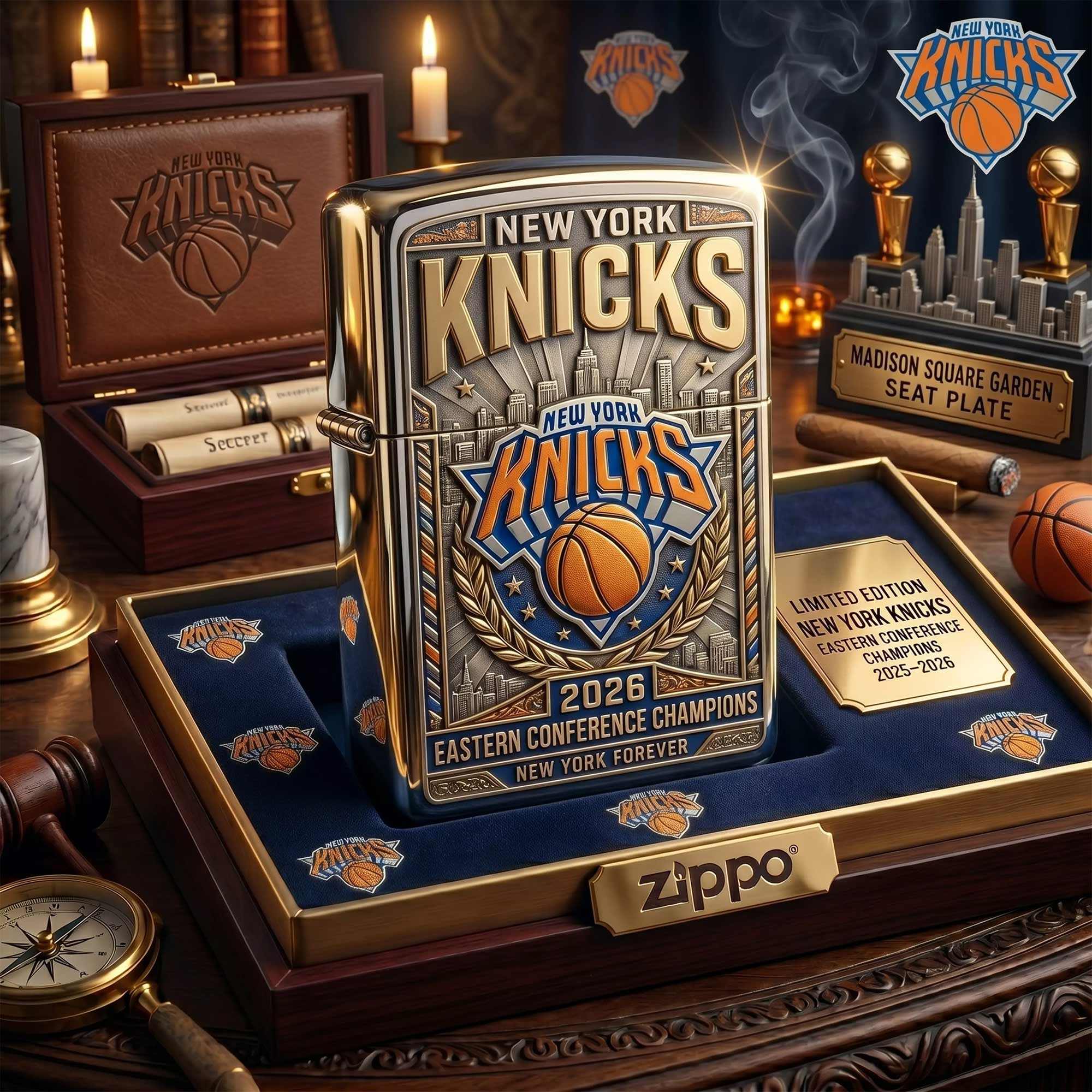 Love Our Team Facebook ad: New York Knicks Zippo Lighter - LIGHT THE LEGACY