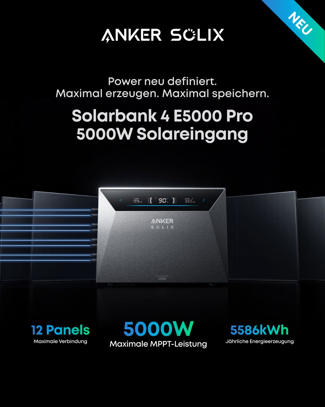 Anker Facebook ad: 5.000 Watt Solareingang und bis zu 12 Module…