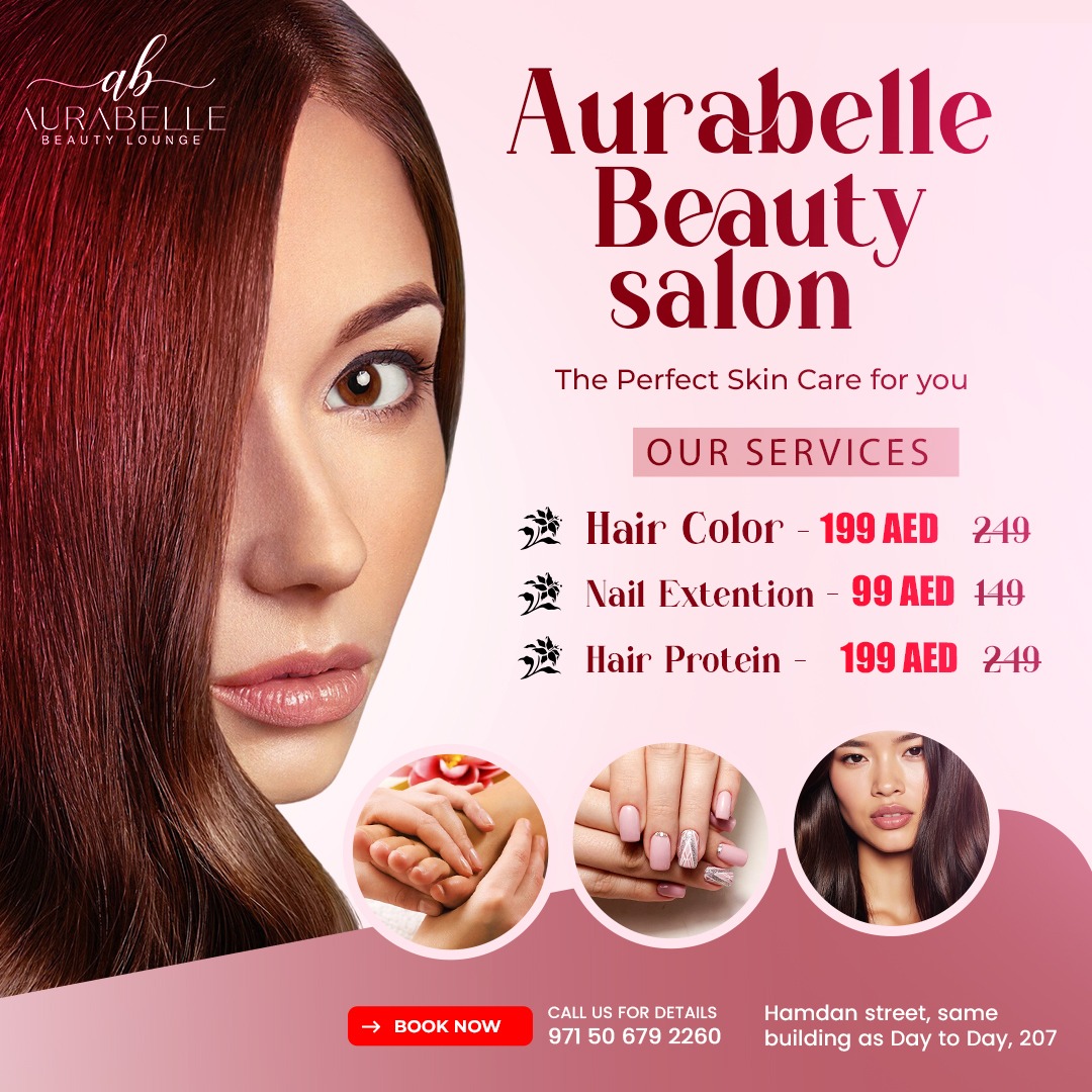 Aurabelle Beauty Loungé Facebook ad: Treat Yourself at Aurabelle Beauty Lounge!