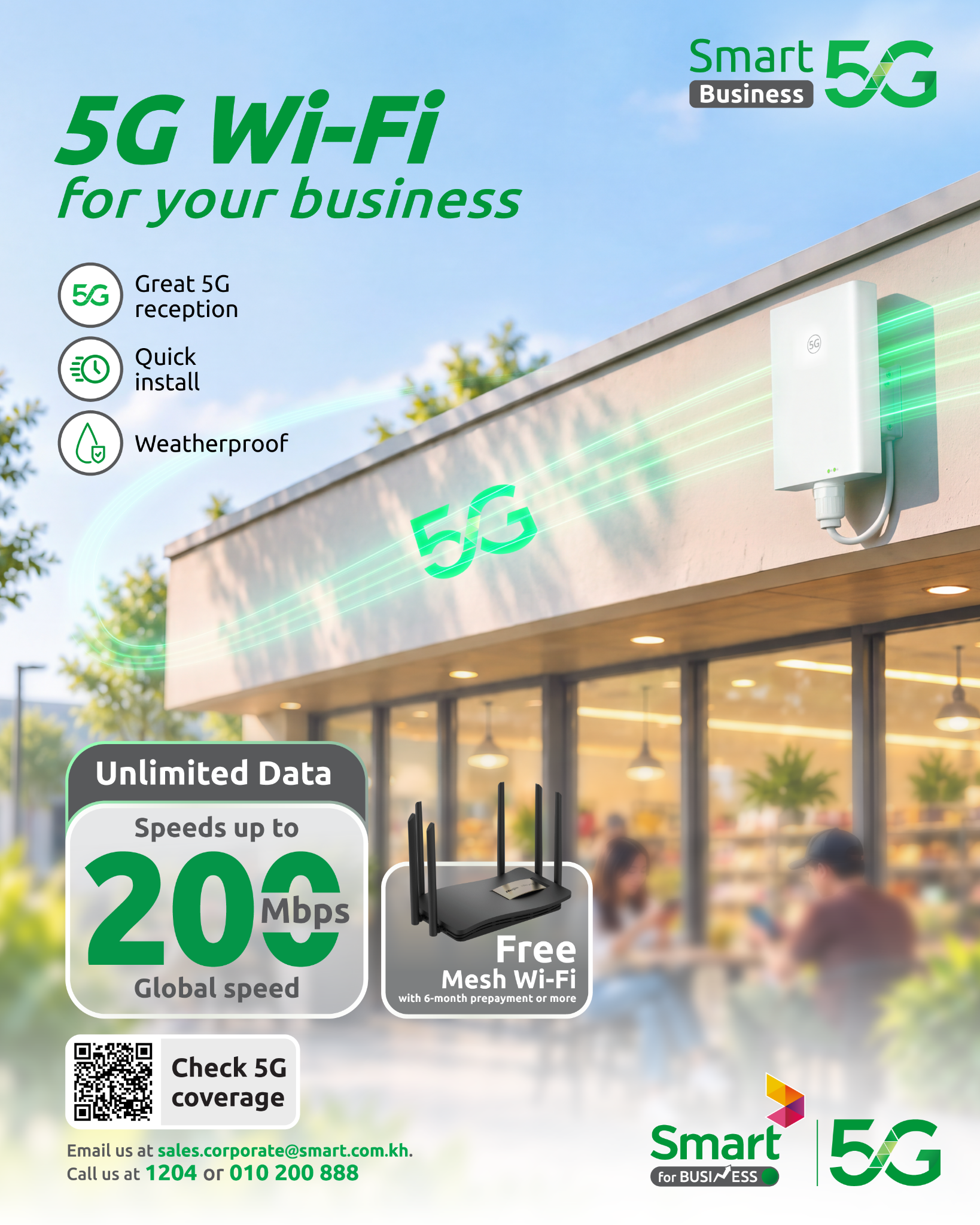 Smart for Business Facebook ad: ទំនាក់ទំនងមកផ្នែកលក់របស់យើងថ្ងៃនេះ
