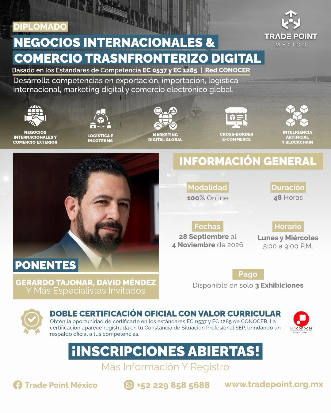Trade Point México Facebook ad: Entrar a las grandes ligas del Comercio Exterior…