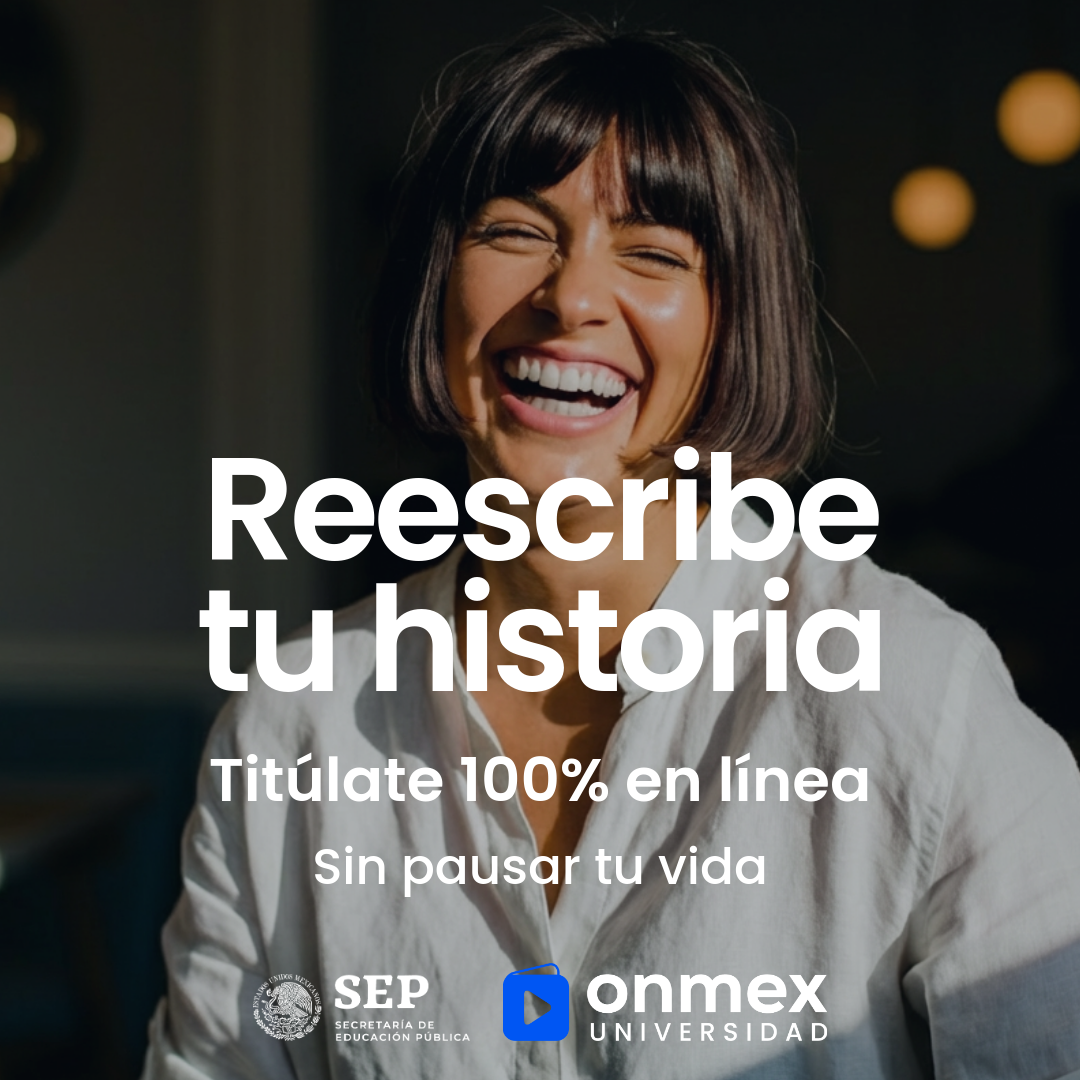 Onmex Universidad Facebook ad: Da un giro en tu vida laboral.