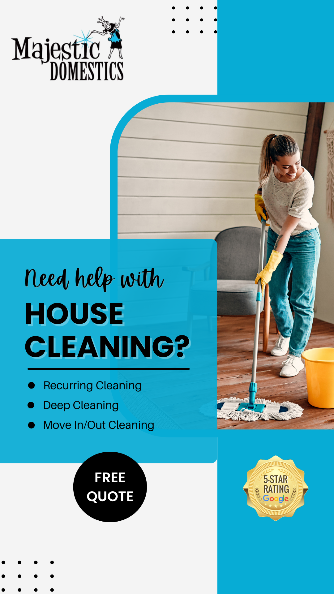 Majestic Domestics Cleaning Company Facebook ad