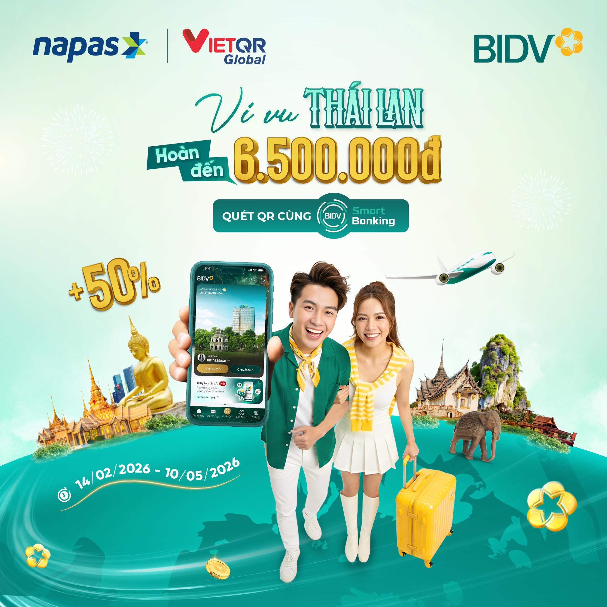BIDV - Ngân hàng TMCP Đầu Tư & Phát Triển Việt Nam Facebook ad: SAWADEE KA THÁI LAN!