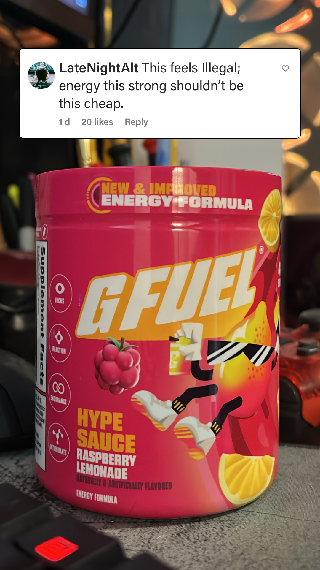 G FUEL Facebook ad