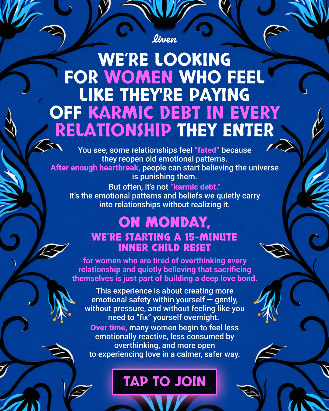 Liven: Self-Discovery Community Facebook ad