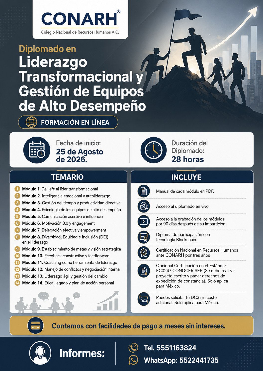 Colegio Nacional de Recursos Humanos Facebook ad: Diplomado en Liderazgo Transformacional y Gestión de…