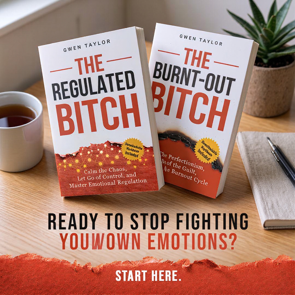 Gwen Taylor Books Facebook ad: Two Books. One Burnout Recovery Roadmap.