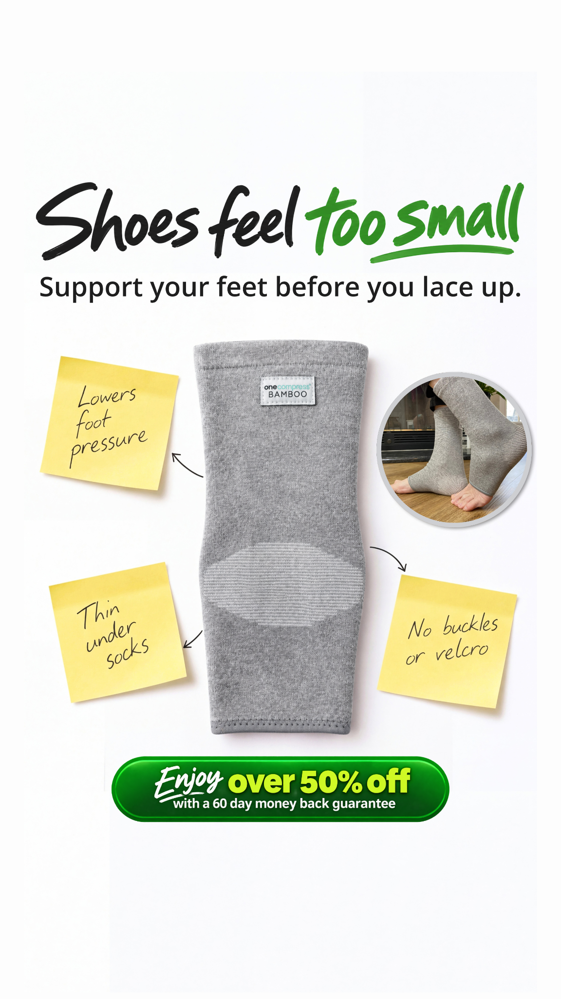 Onecompress Facebook ad: combat foot neuropathy while sleeping [NEW product]