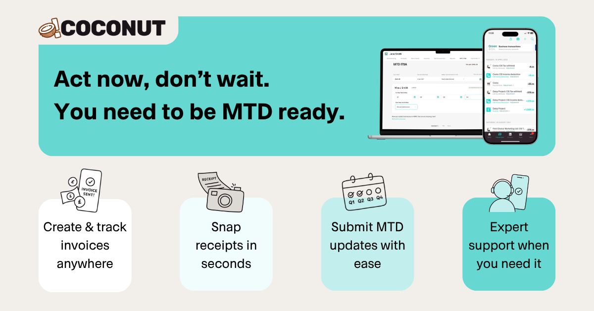 Coconut Facebook ad: MTD for Sole Traders