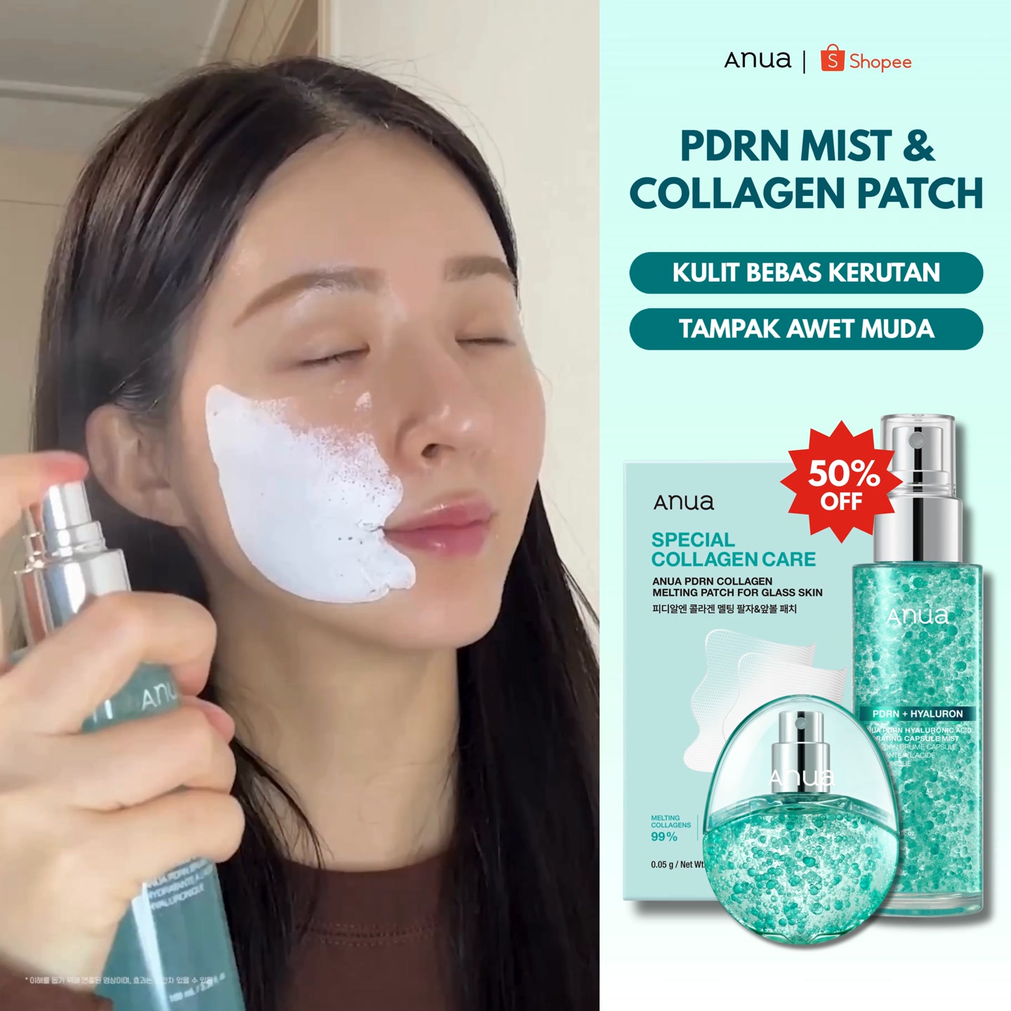 ANUA Indonesia Facebook ad: SPECIAL DI LINK INI 50% OFF