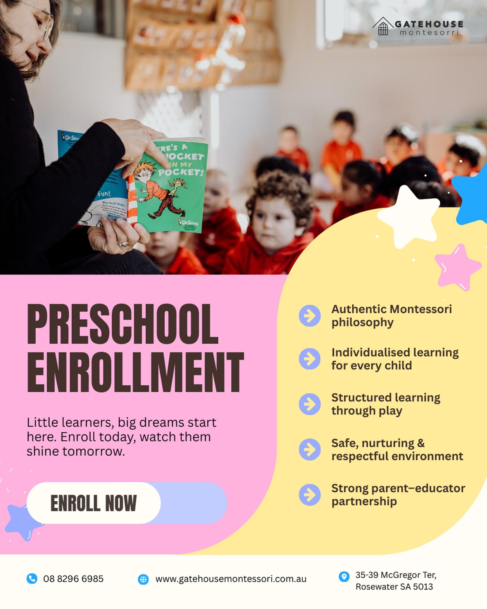 Gatehouse Montessori Facebook ad: Montessori Preschool in Rosewater