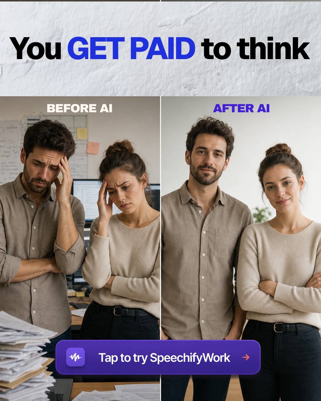 Speechify Work Facebook ad