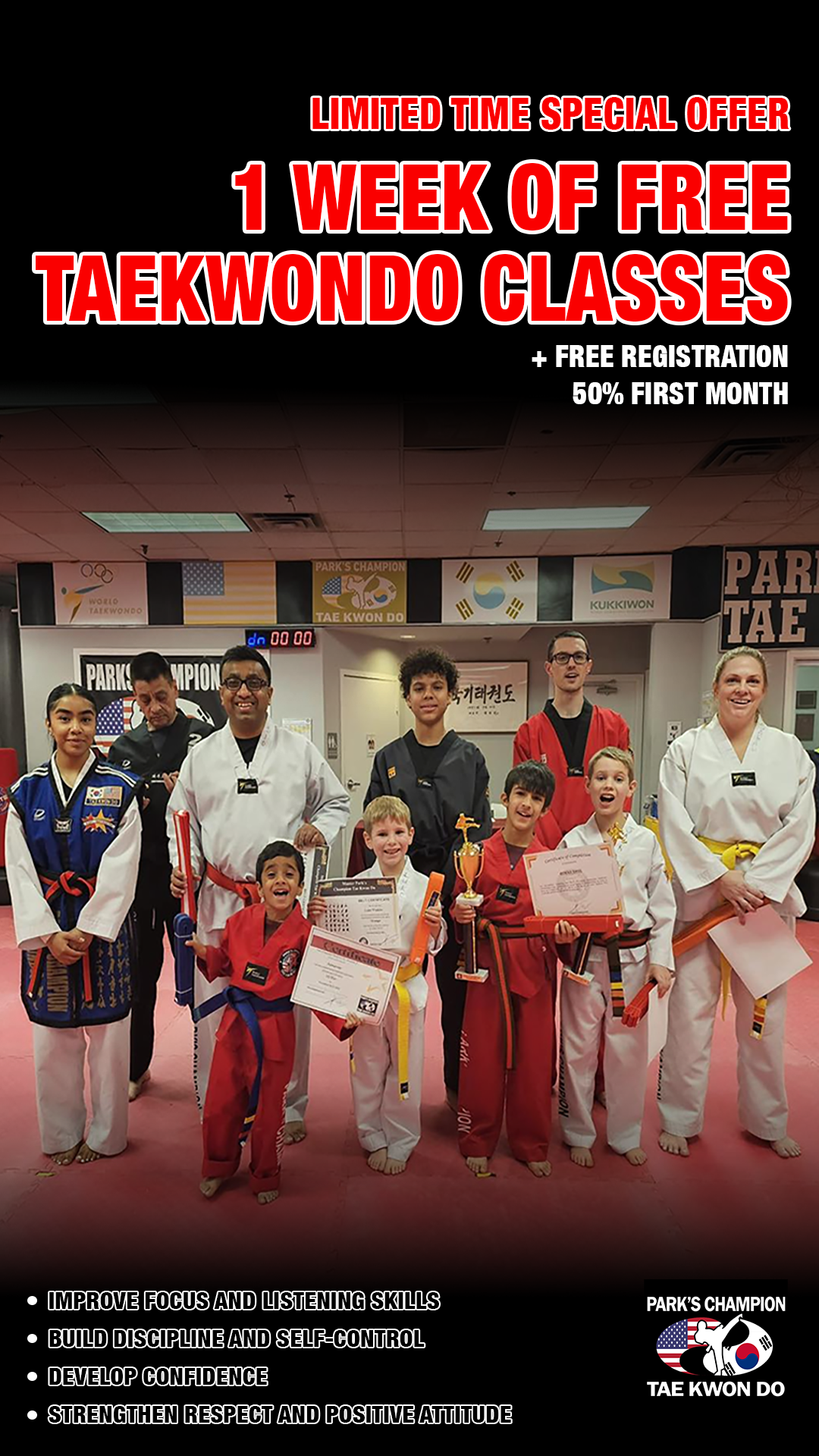 Park's Champion Taekwondo Center Facebook ad