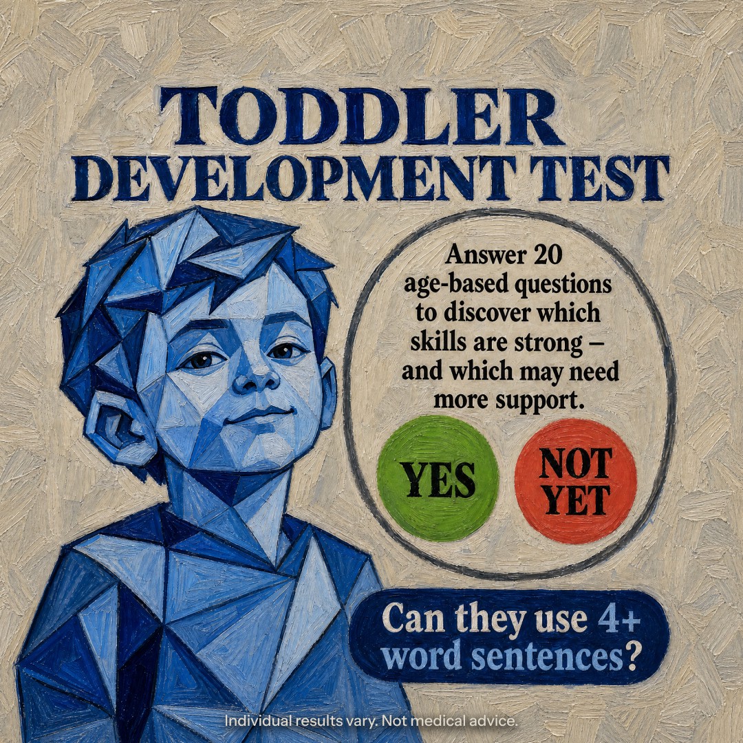 Gentle Toddler Parenting Facebook ad: Is your child developing on track?