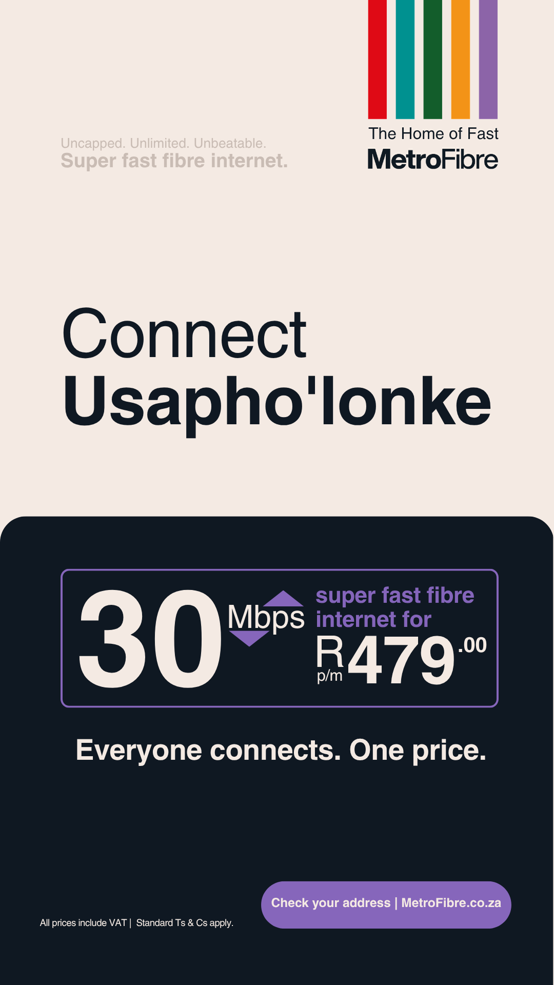 Metrofibre Facebook ad from Jun 1, 2026