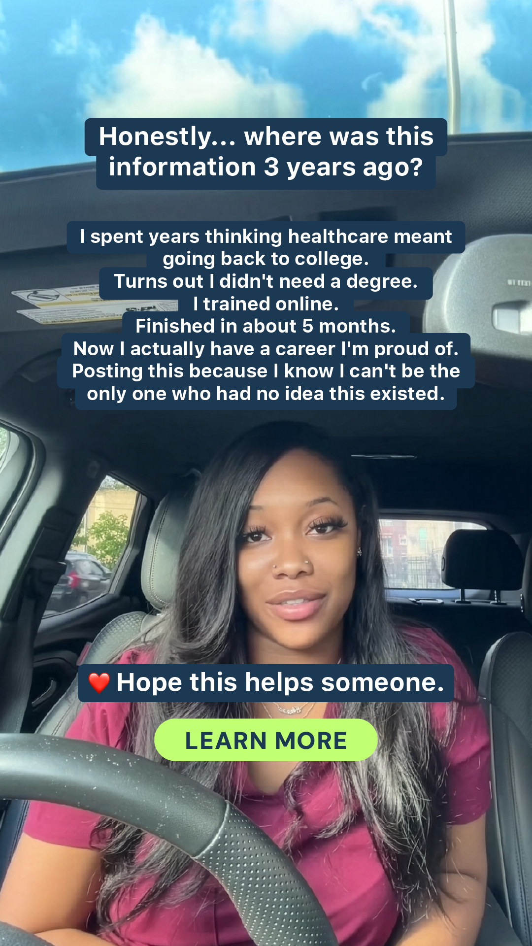 Stepful Facebook ad: Become a Medical Assistant Around Your Life
