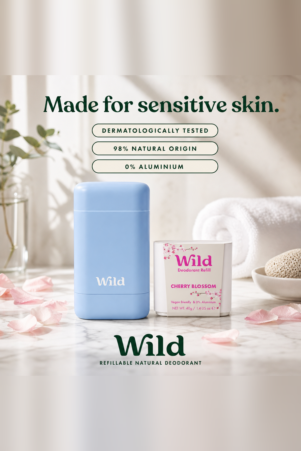 Wild Facebook ad: Wild deodorant, effective and natural