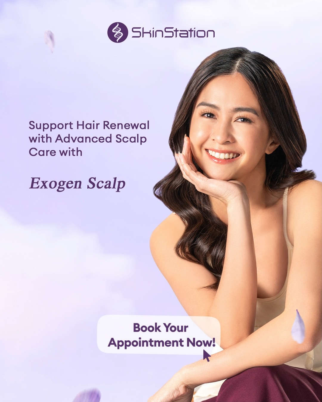 SkinStation Facebook ad: STRONGER ROOTS. HEALTHIER GROWTH
