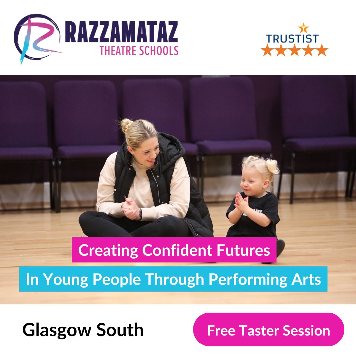 Razzamataz Theatre Schools Glasgow South Facebook ad from Jul 27, 2026