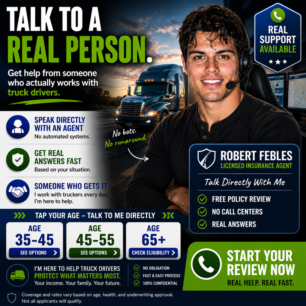 American Trucker Association Facebook ad: Plans Start at $2/Day