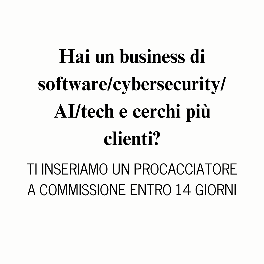 Vendere Consulting Facebook ad: Hai un business di software/cybersecurity/ai/tech?