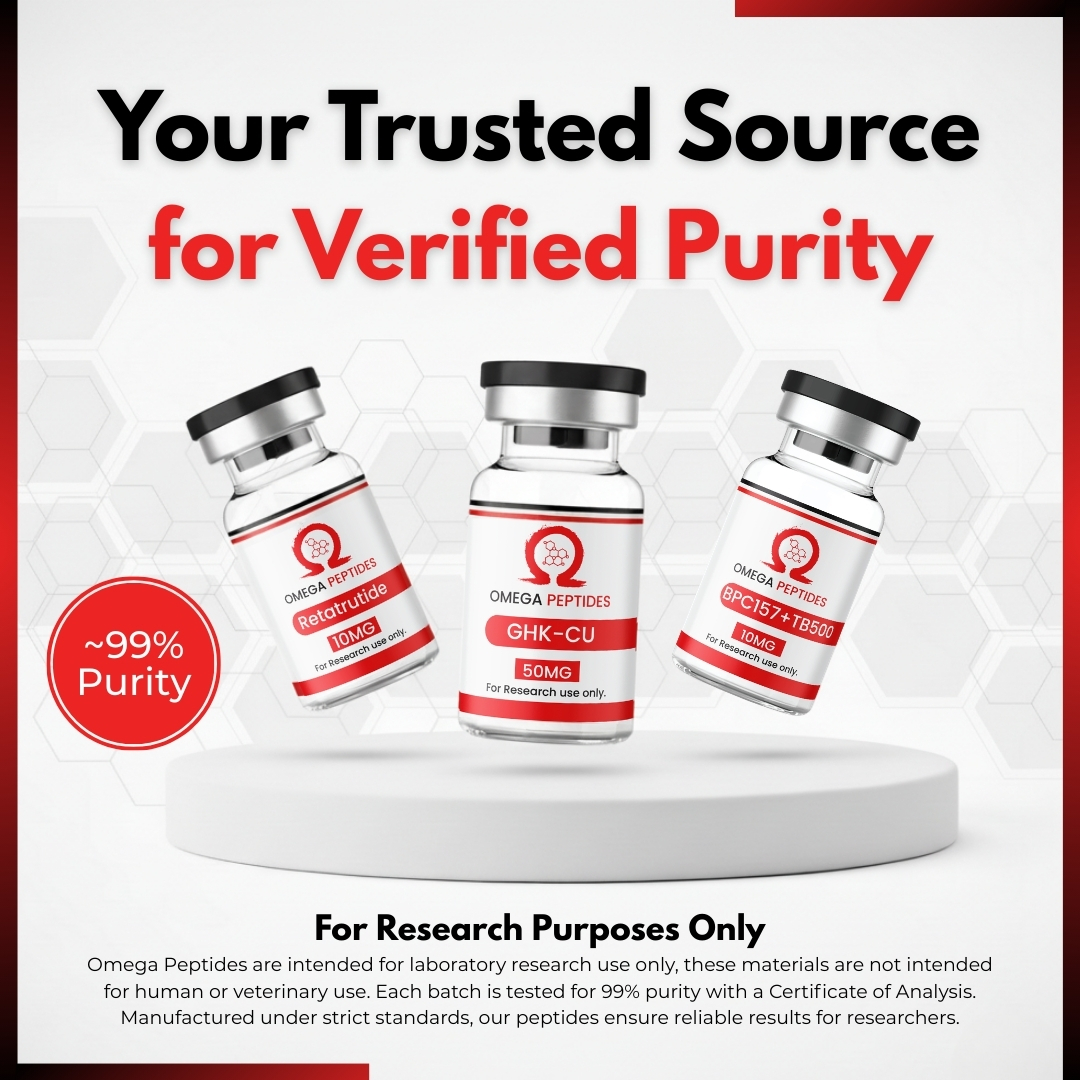 Omegapeptides Facebook ad: Research-Grade Peptides