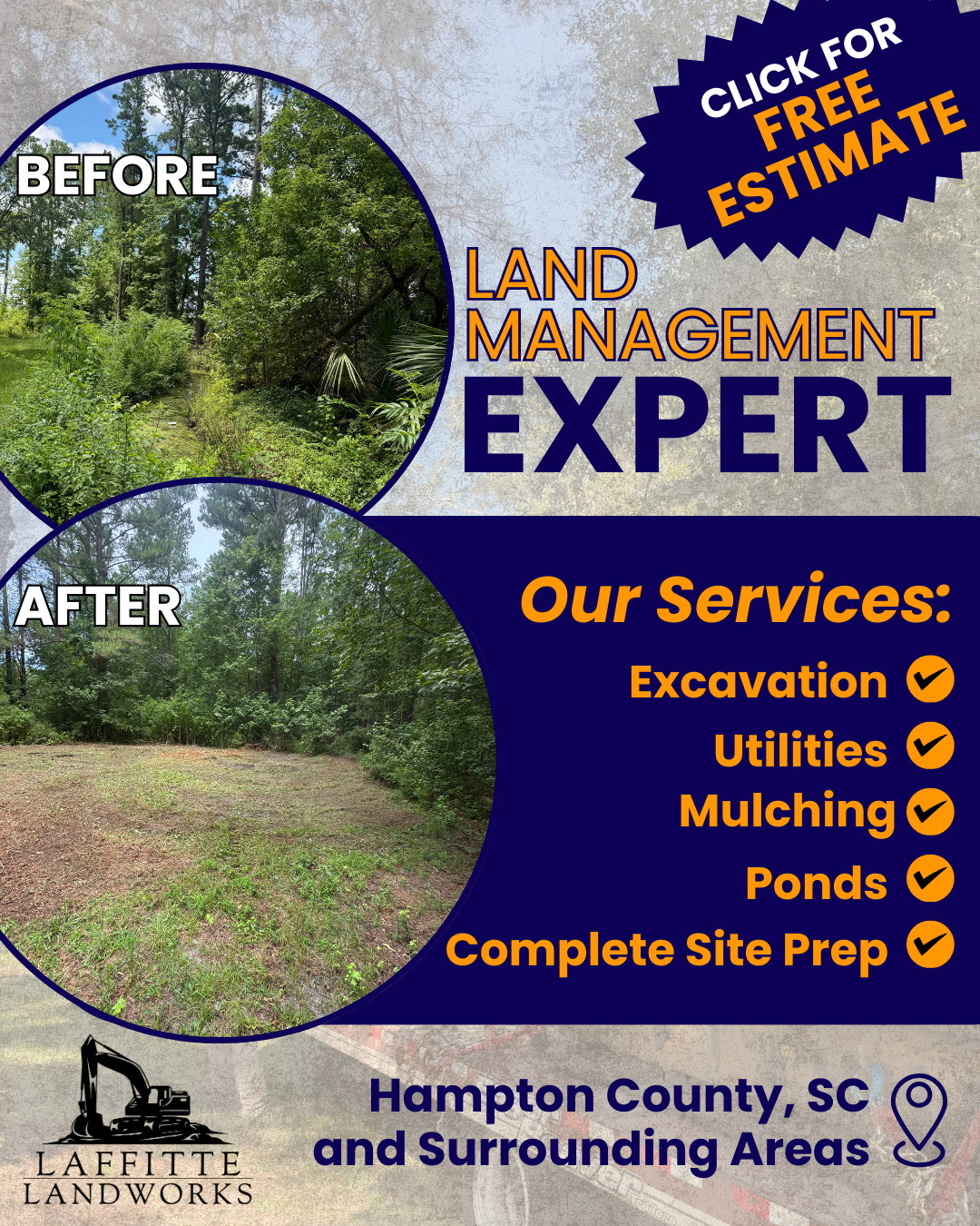 Laffitte Landworks Facebook ad: FREE Estimate