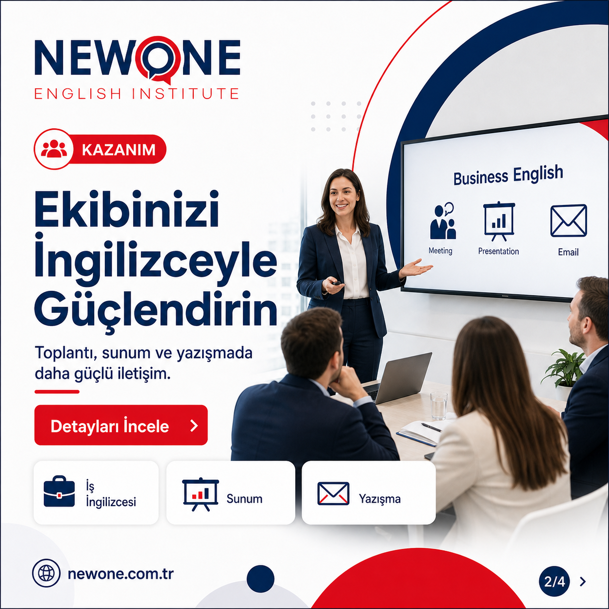 Newone English Facebook ad: Kurumsal Eğitimde Güçlü Adımlar!