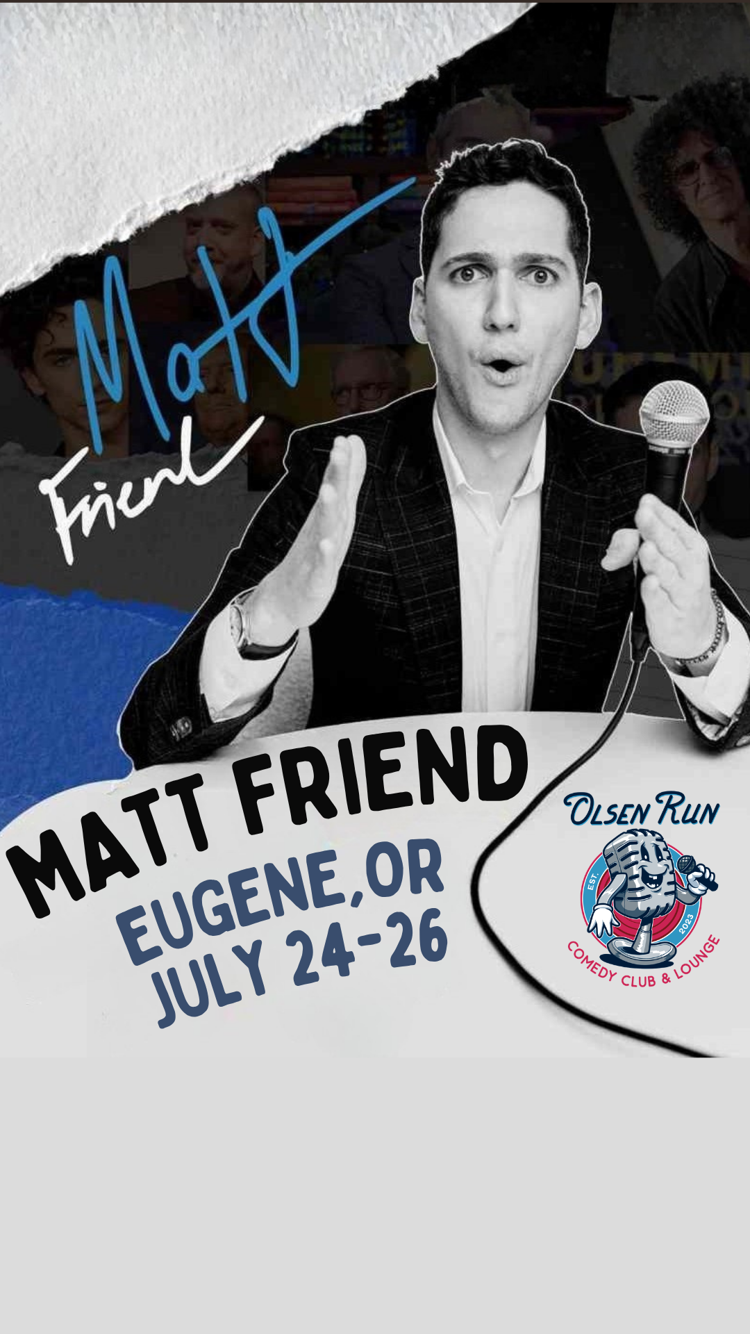 Olsen Run • Comedy Club & Lounge Facebook ad from May 14, 2026