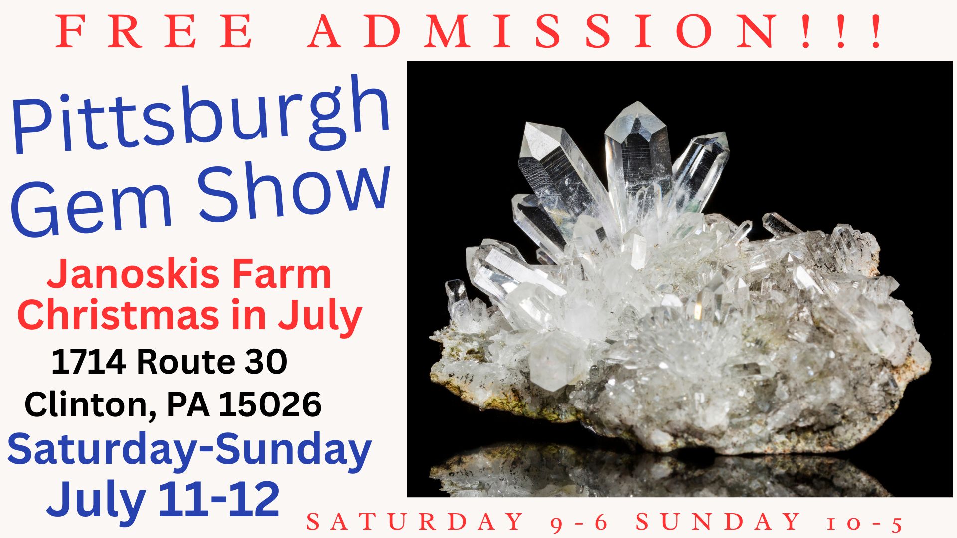 Pittsburgh Gem Show Facebook ad: Christmas in July Festival.