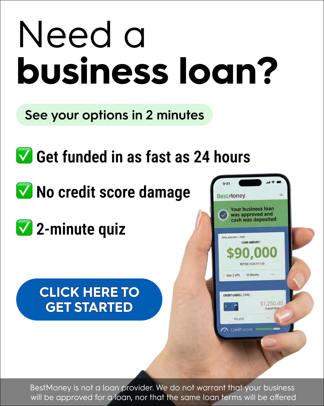 BestMoney.com - Business Loans Facebook ad
