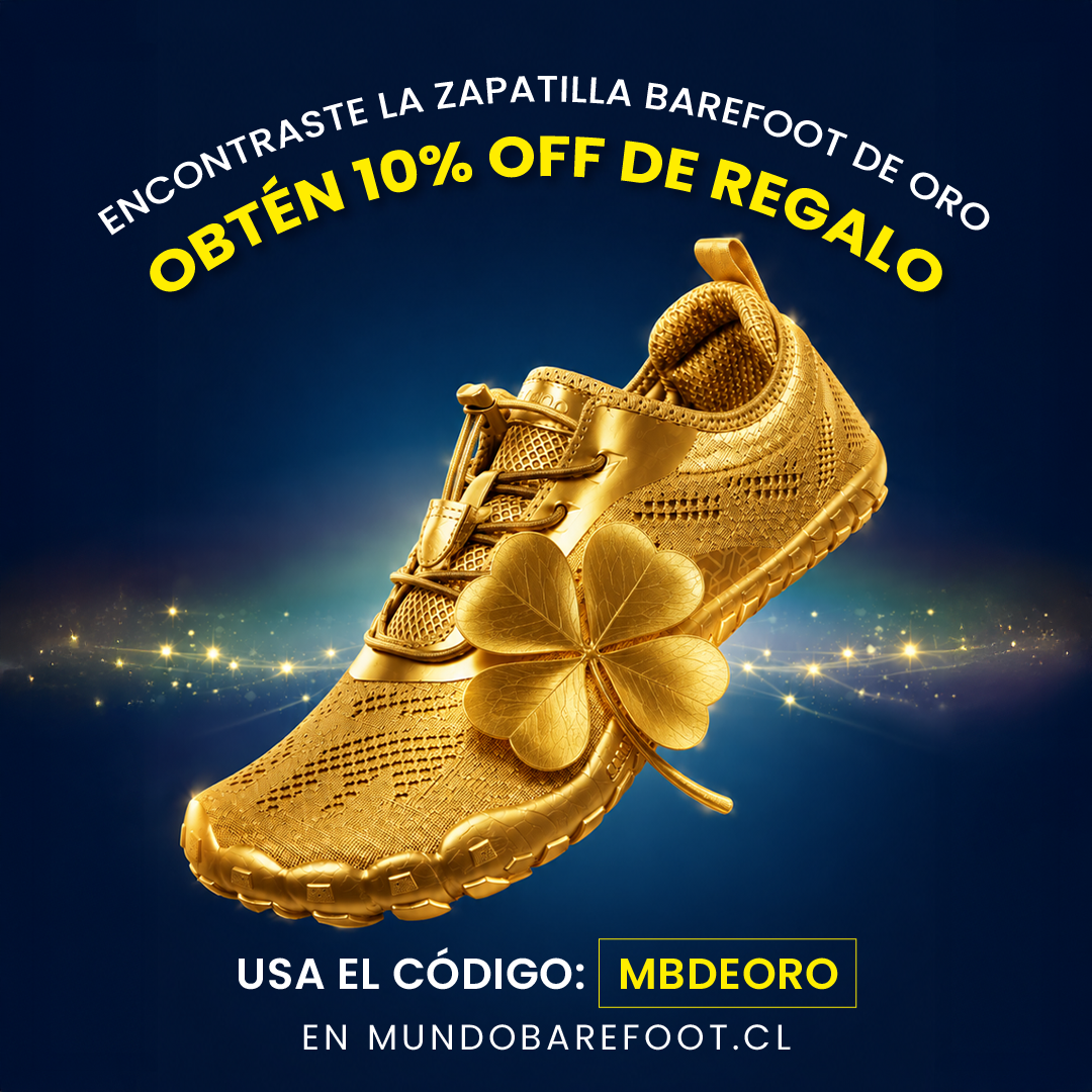 Mundo Barefoot Facebook ad: Ganaste 10% OFF · Código MBDEORO
