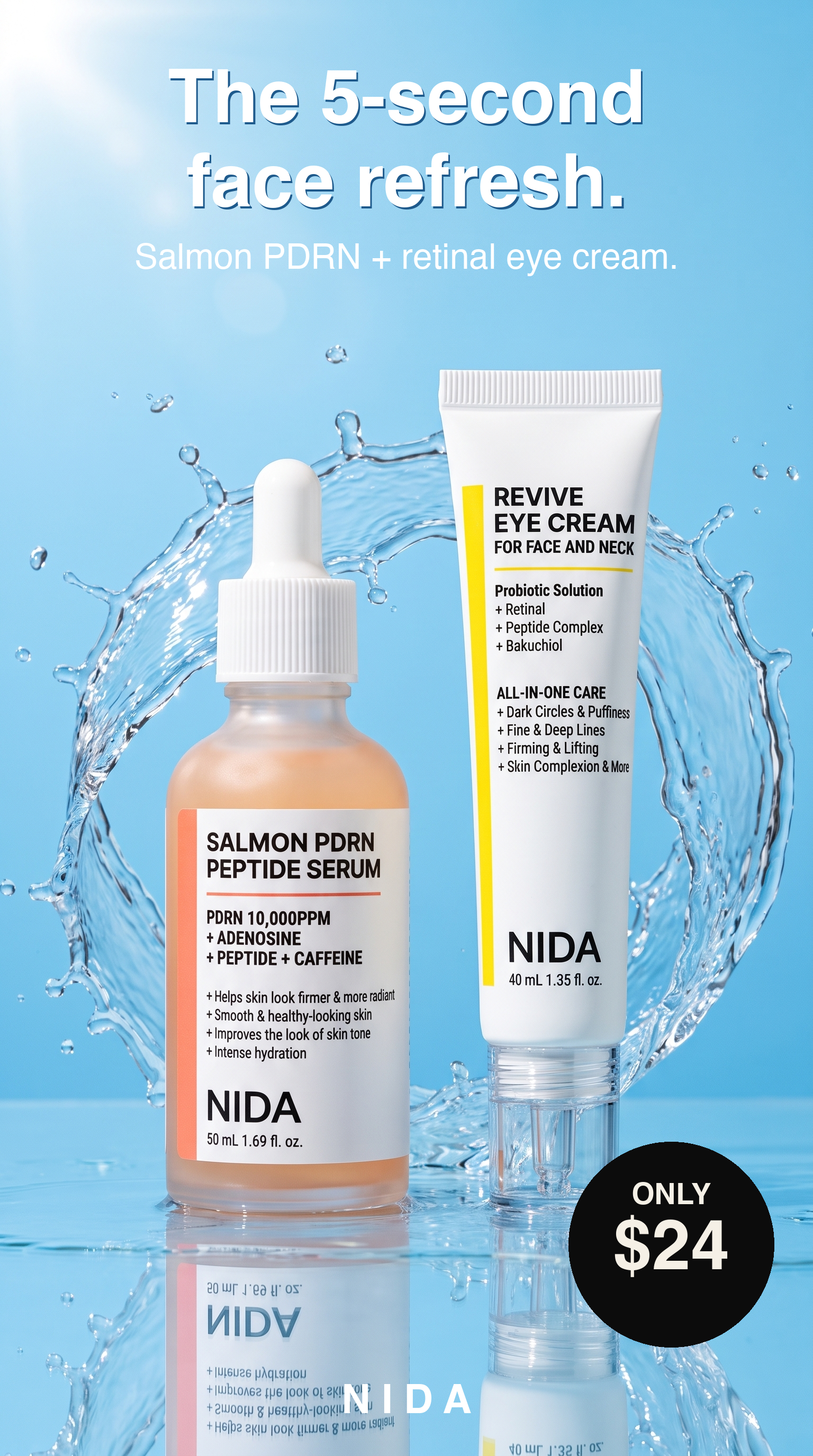 Korean Skincare 101 Facebook ad: Korean Skincare Duo For Only $24
