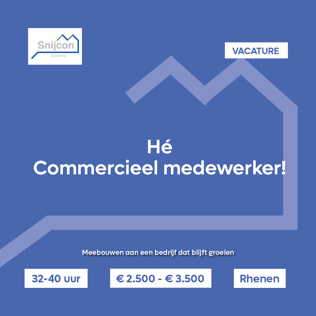 Werken bij Snijcon Facebook ad: Meebouwen aan een bedrijf dat blijft groeien.