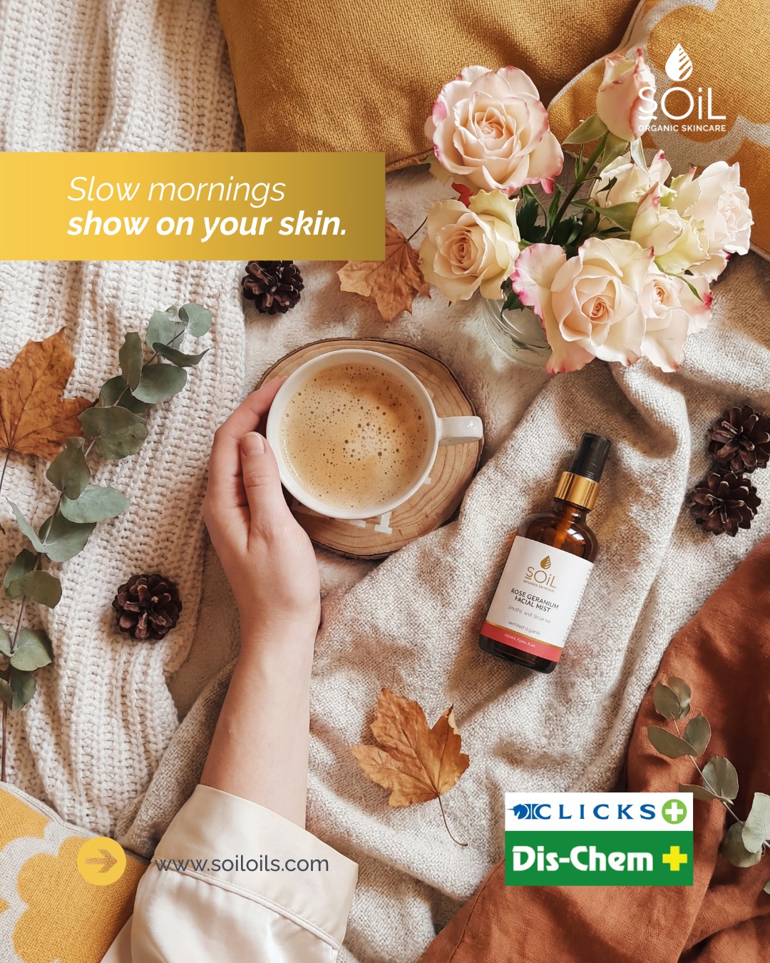 SOiL Organic Skincare Facebook ad: 𝙔𝙤𝙪 𝙘𝙝𝙤𝙤𝙨𝙚 𝙣𝙖𝙩𝙪𝙧𝙚 𝙞𝙣 𝙩𝙝𝙚 𝙬𝙖𝙮 𝙮𝙤𝙪…