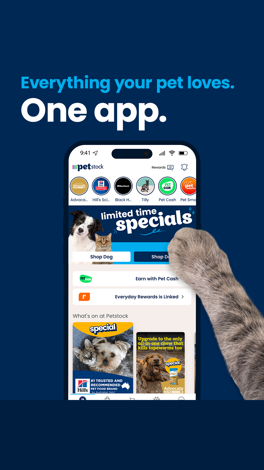 Petstock Facebook ad: All Your Pet Essentials On The Go